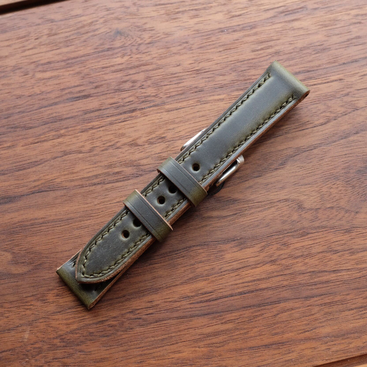 Horween Leather Watch Strap Dark Green