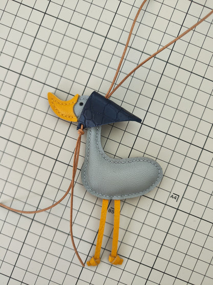 Handmade Leather Lucky Duck Keychain Bag Charm