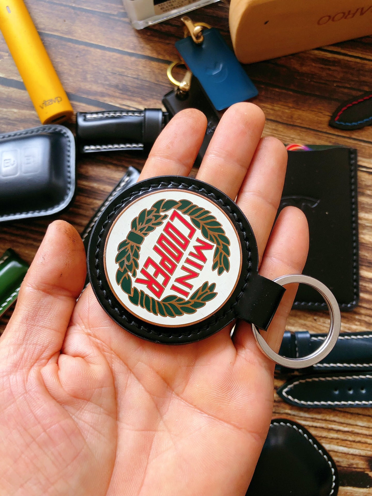 Mini Cooper Keychain Shinki Cordovan Leather