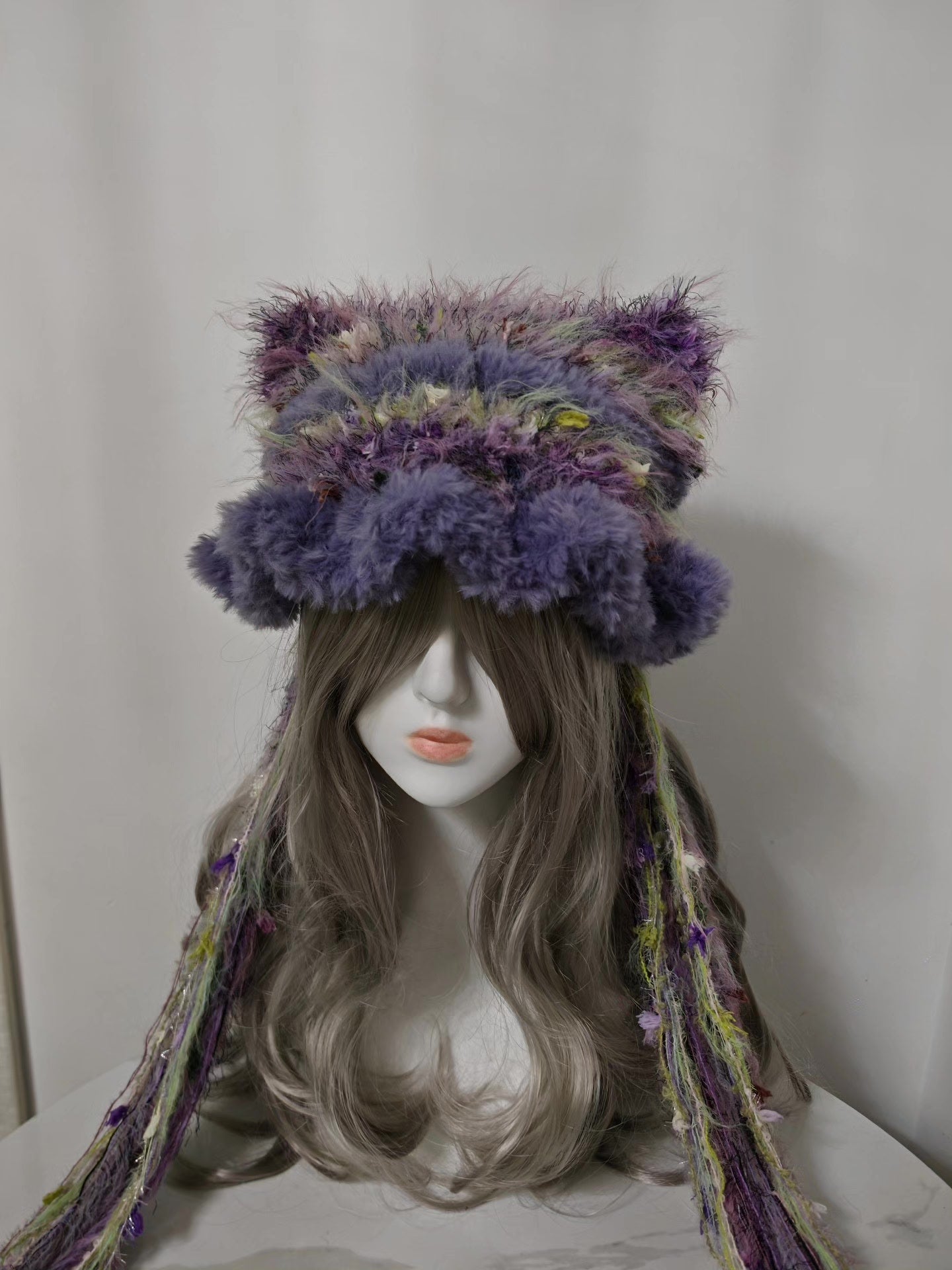 Gradient Dreamy Purple Cat Ear Hat (52-58cm)