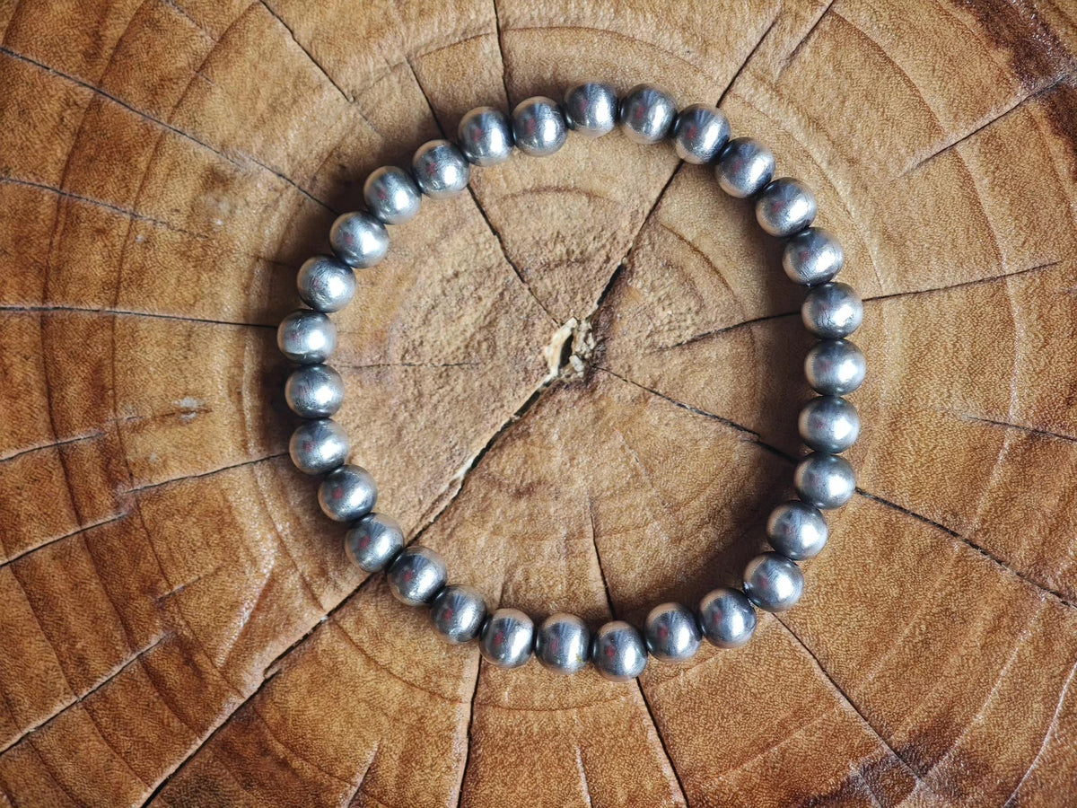 Oxidized 925 Sterling Silver Beaded Bracelet