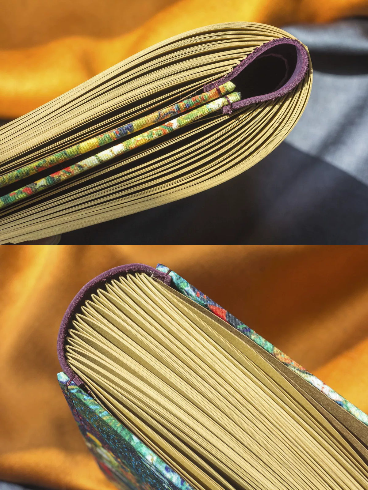 Carnet Van Gogh en tissu avec dos violet