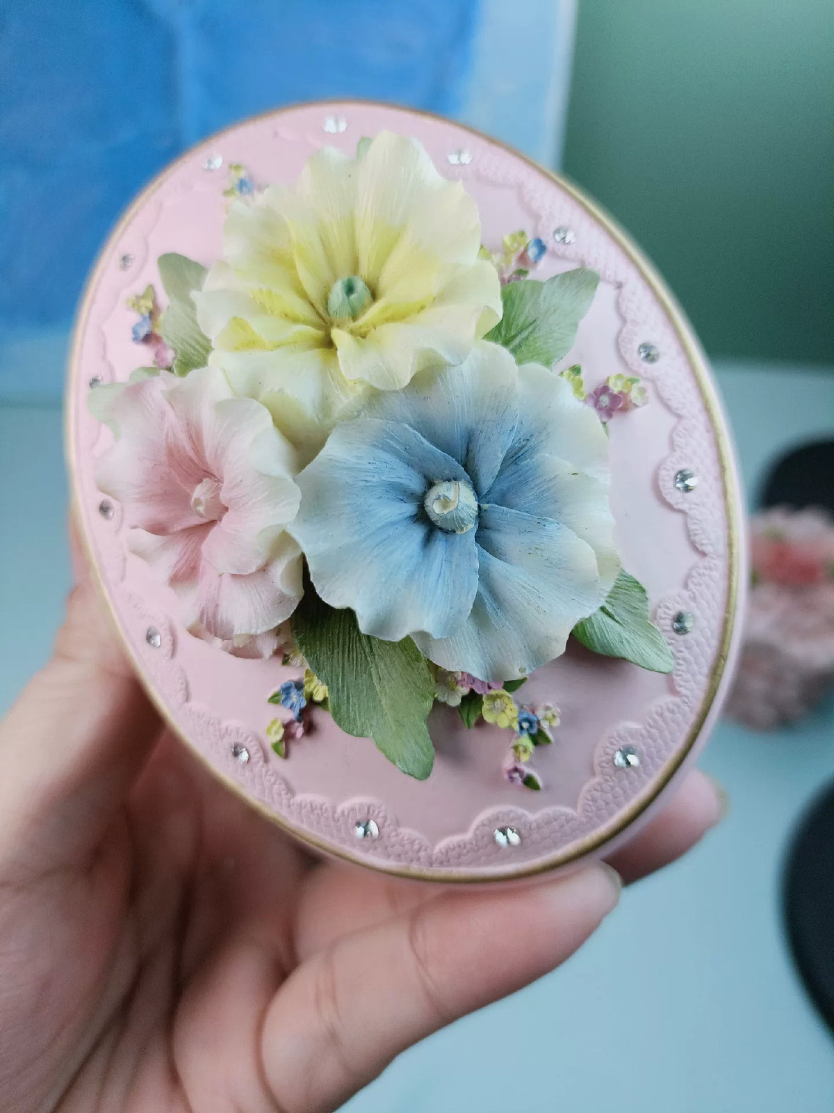 Pink Silicone Round Trinket Box Mold
