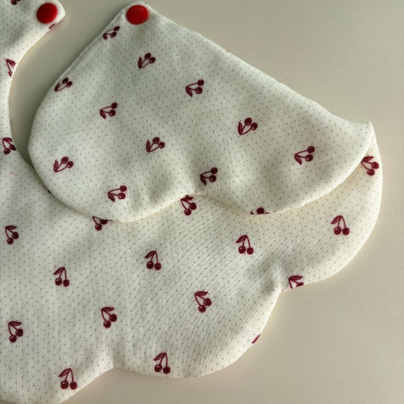 Babero de bebé de gasa de algodón con estampado de cerezas