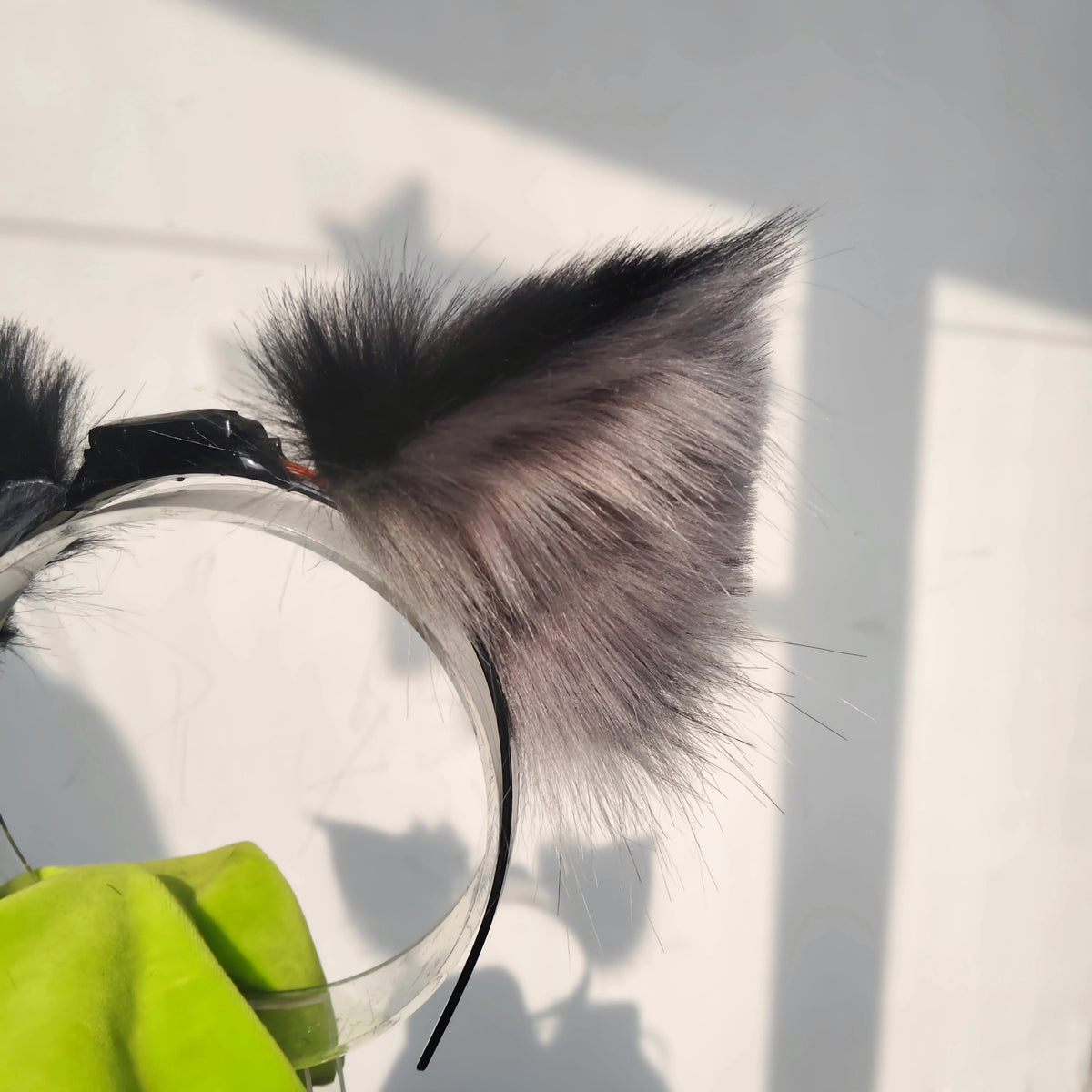 Motorized Cat Ears with Dark Gray Fur