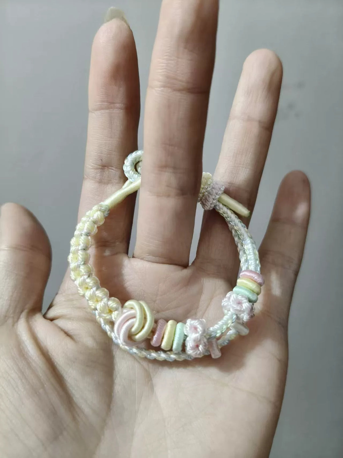Handmade Double Layer Braided Bracelet Yellow Green Gradient