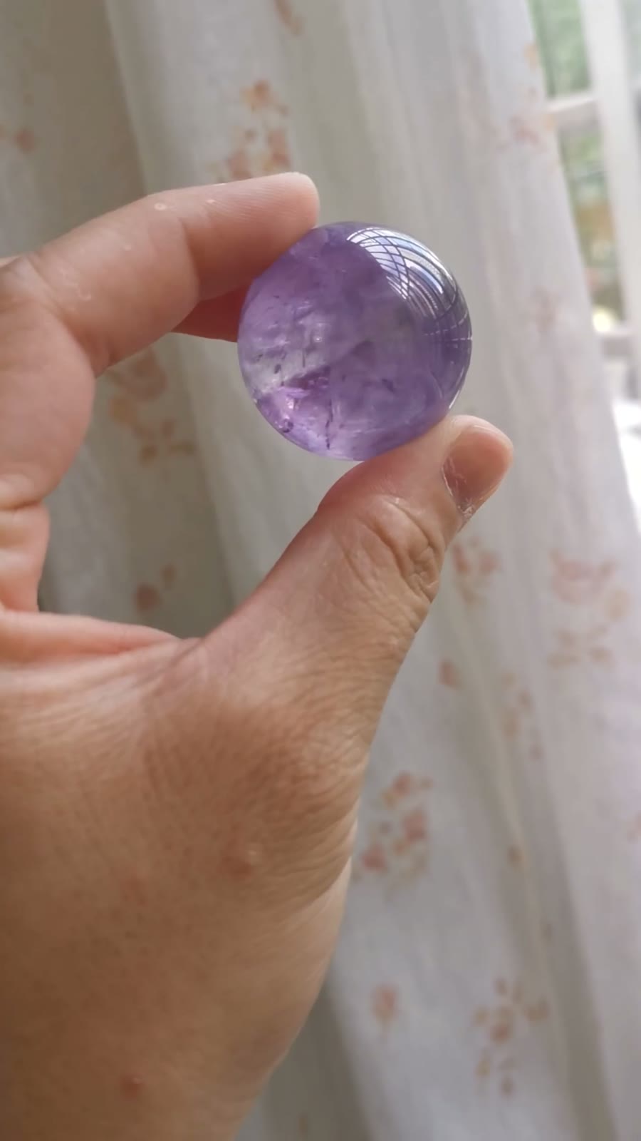 Natural Amethyst Sphere with Trapiche 32mm
