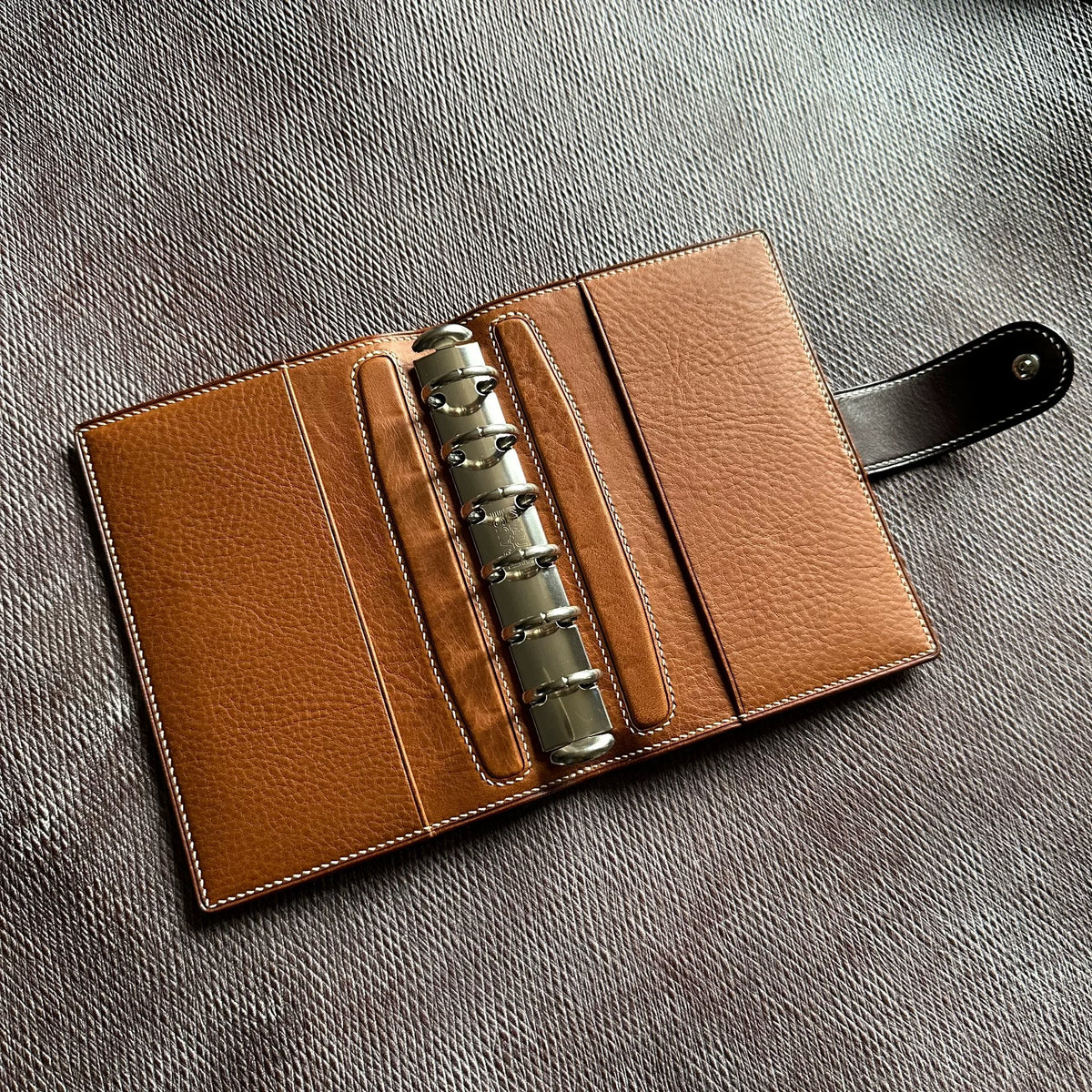 A7 Leren Map Organizer met Zes Ringen
