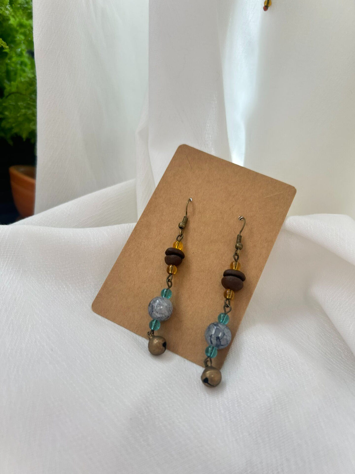 Handmade Beaded Earrings Mixed Materials