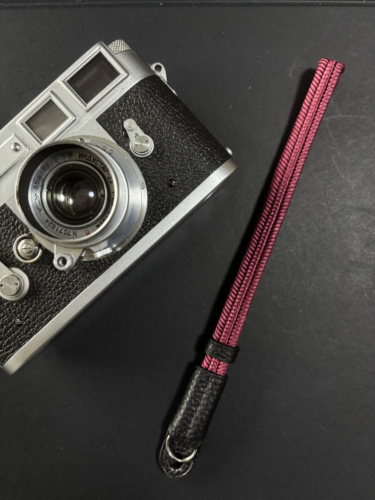 Deep Pink Woven Silk Camera Strap