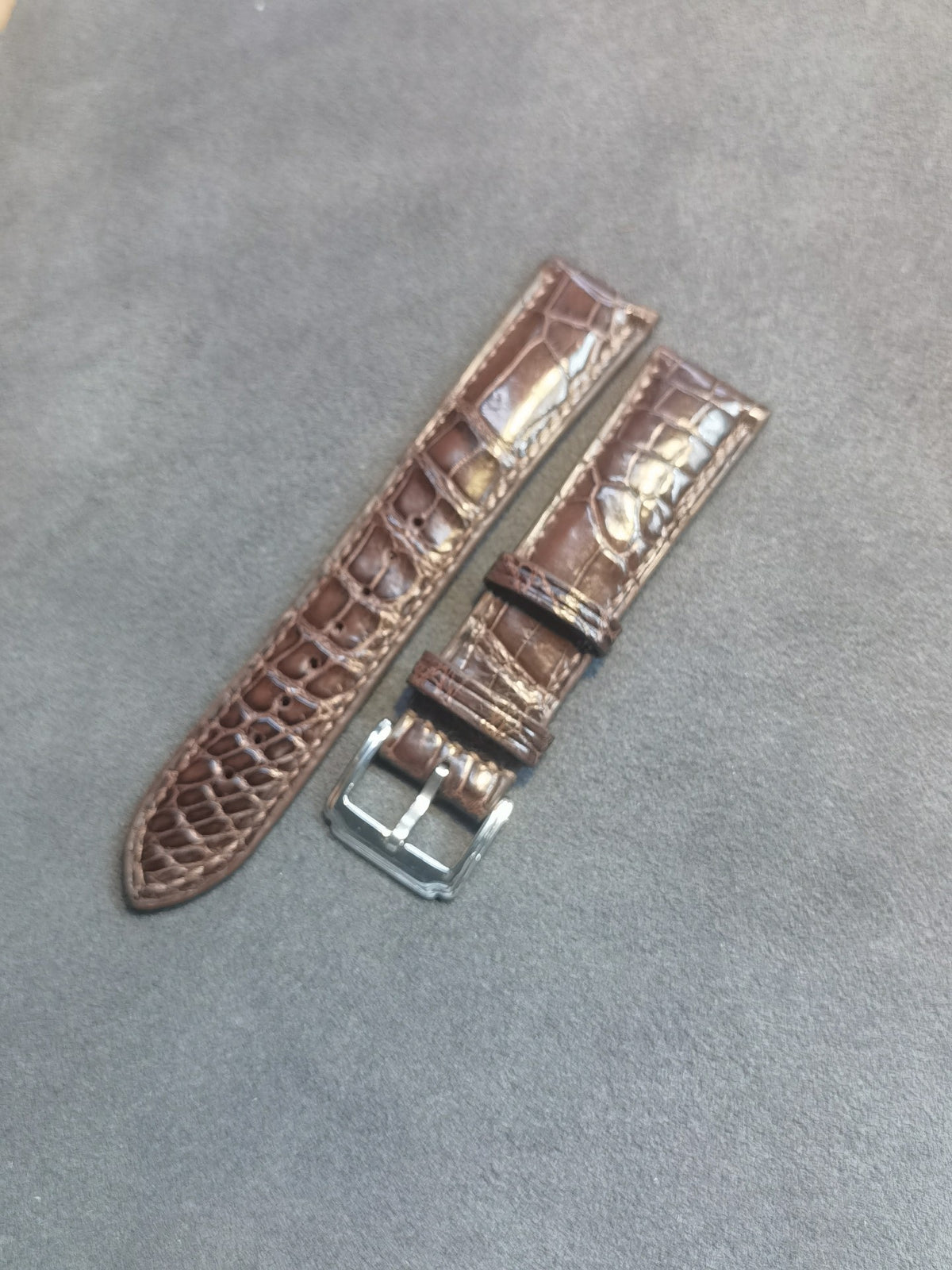 Brown Crocodile Leather Watch Strap 20mm