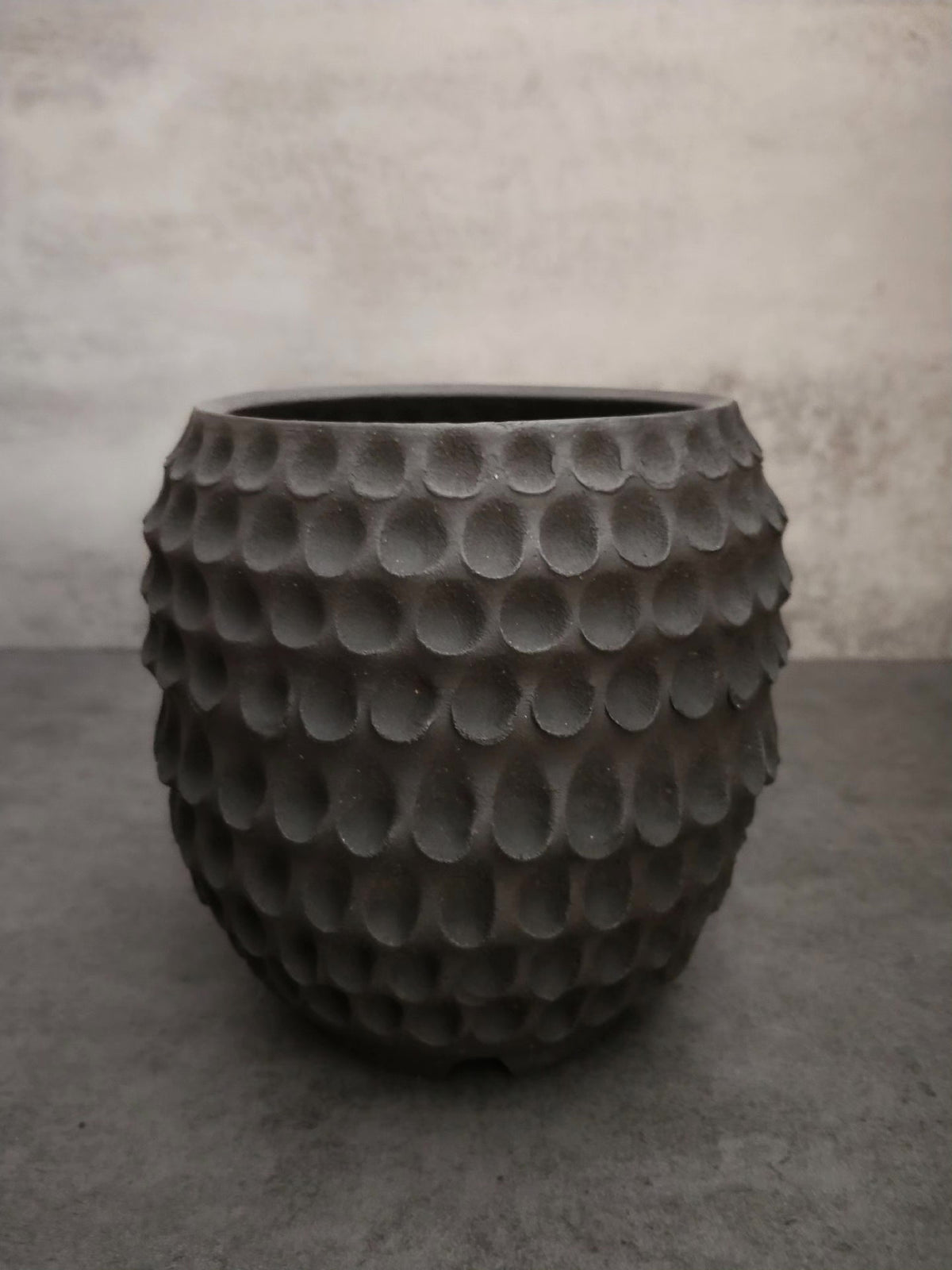 Charcoal Dimpled Ceramic Planter