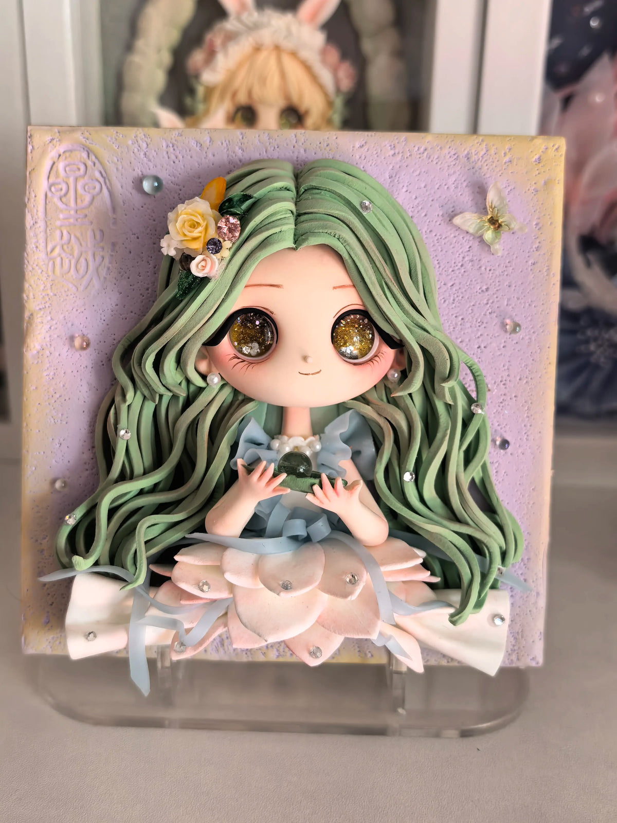 Handmade Clay Chibi Girl Decorative Frame