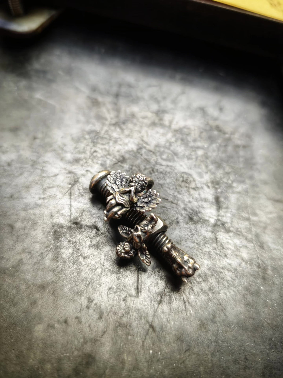 Silver Screw Angel Devil Pendant