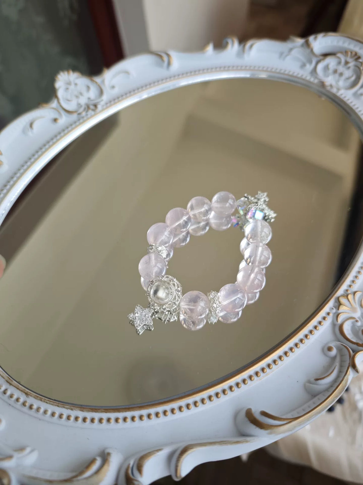 Bracelet Magic Box Quartz rose et Cristal de roche