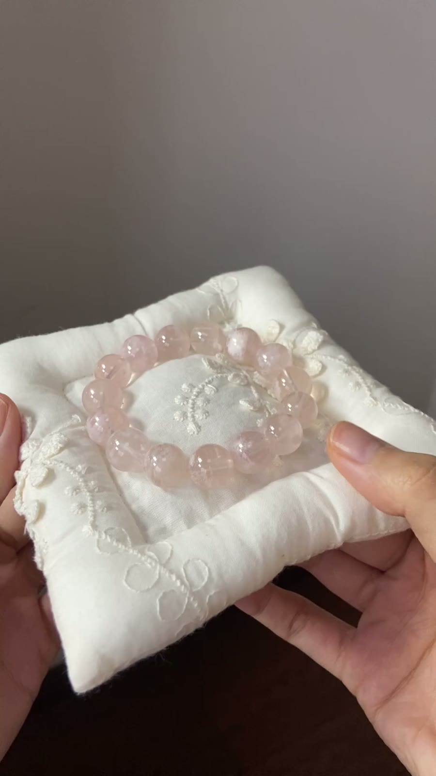Roze Snowflake Phantom Quartz Kristalarmband