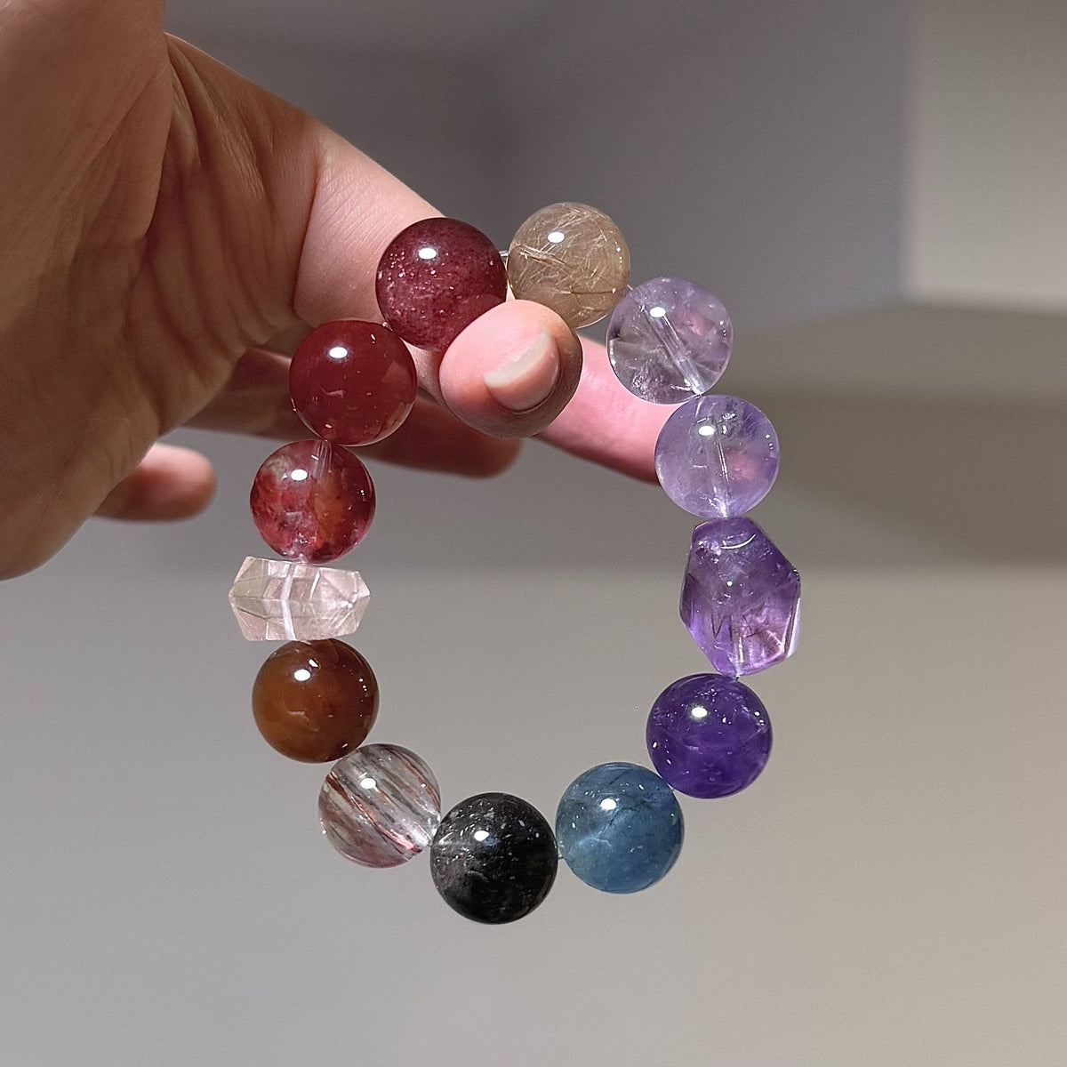 Edelstein-Perlenarmband mit 14mm Rundperlen