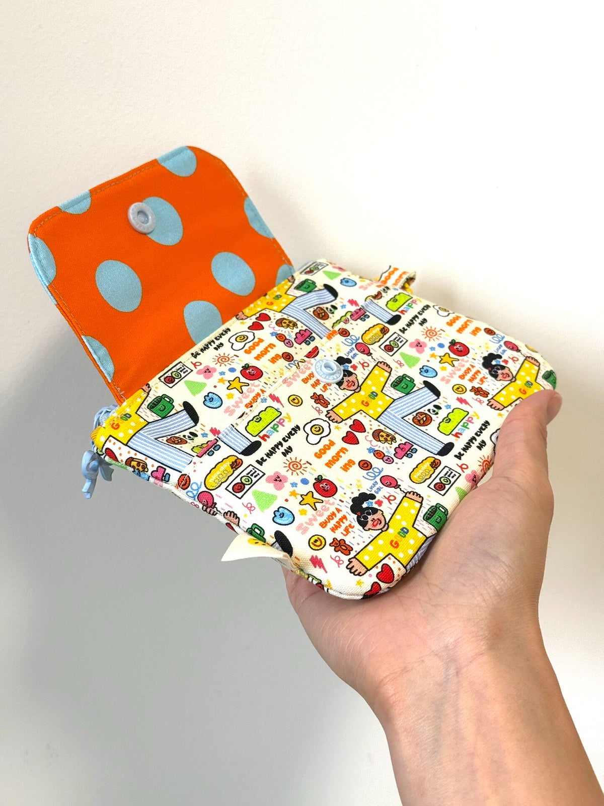 Passport Holder with Polka Dot Flap