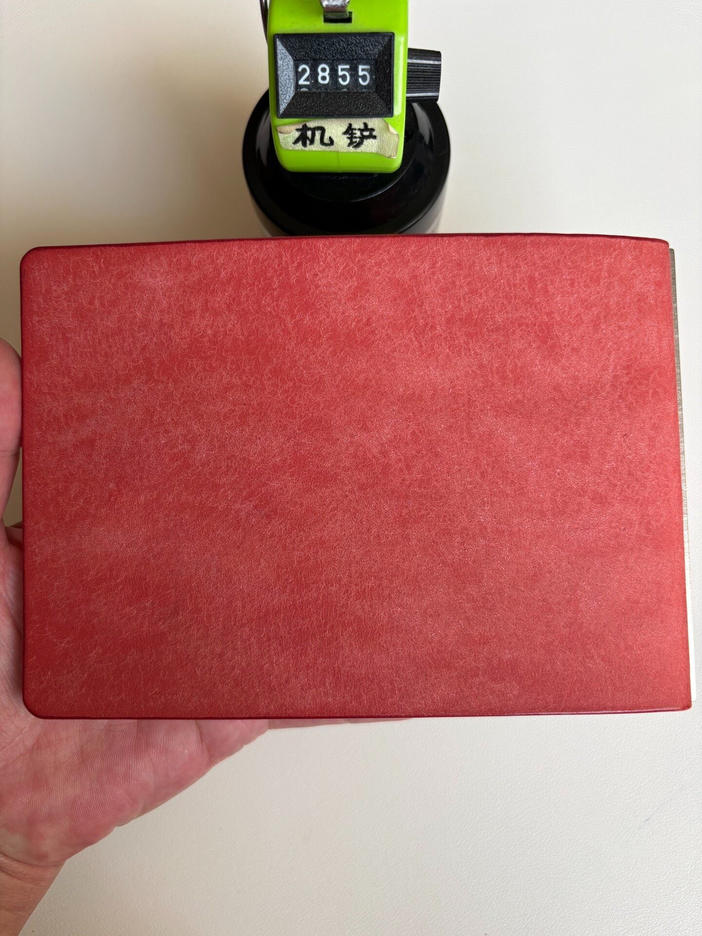 Self-Made M5-13 Ring Binder Notebook with Pueblo Leather Cover, Pink, 120mm x 168mm
