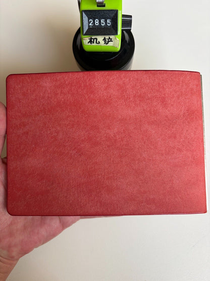 Self-Made M5-13 Ring Binder Notebook with Pueblo Leather Cover, Pink, 120mm x 168mm