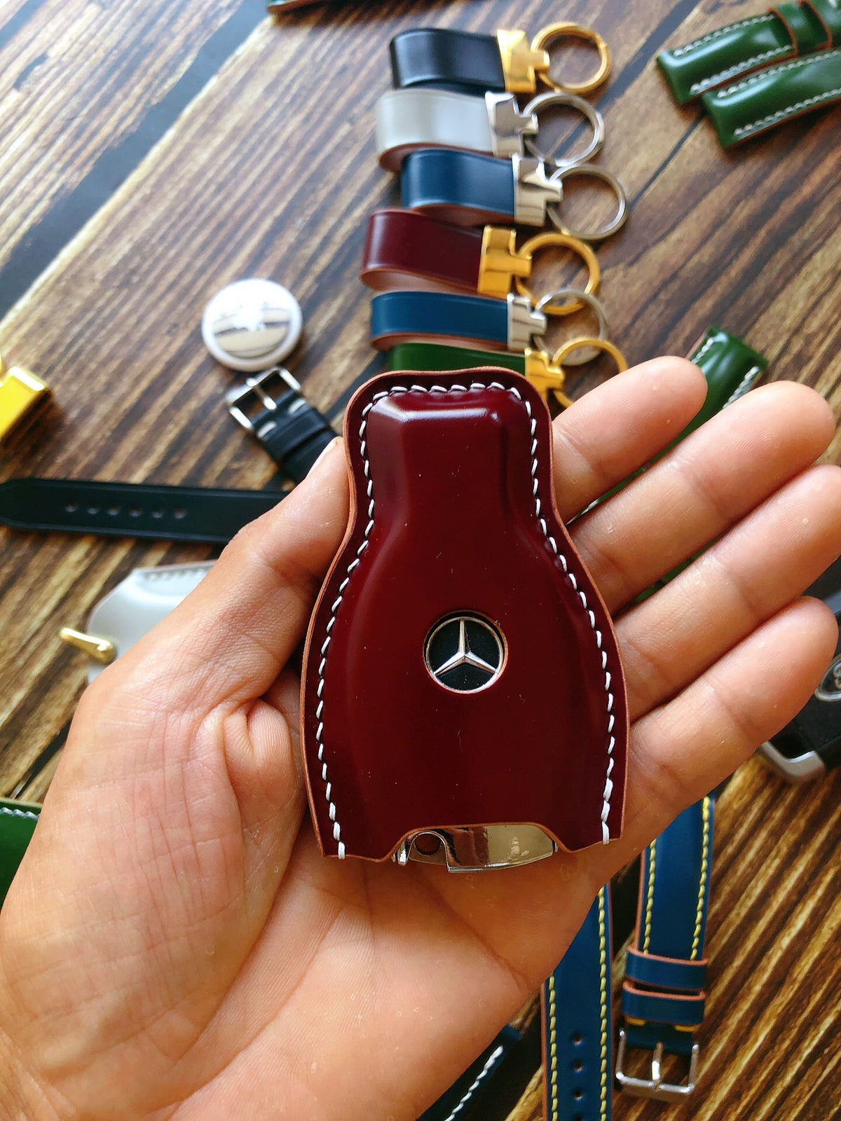 Handcrafted Cordovan Leather Mercedes Key Case