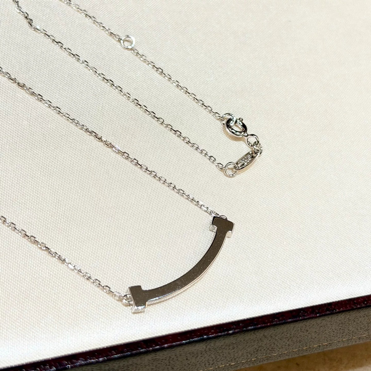 Halsband i S925 sterlingslv med smile bar