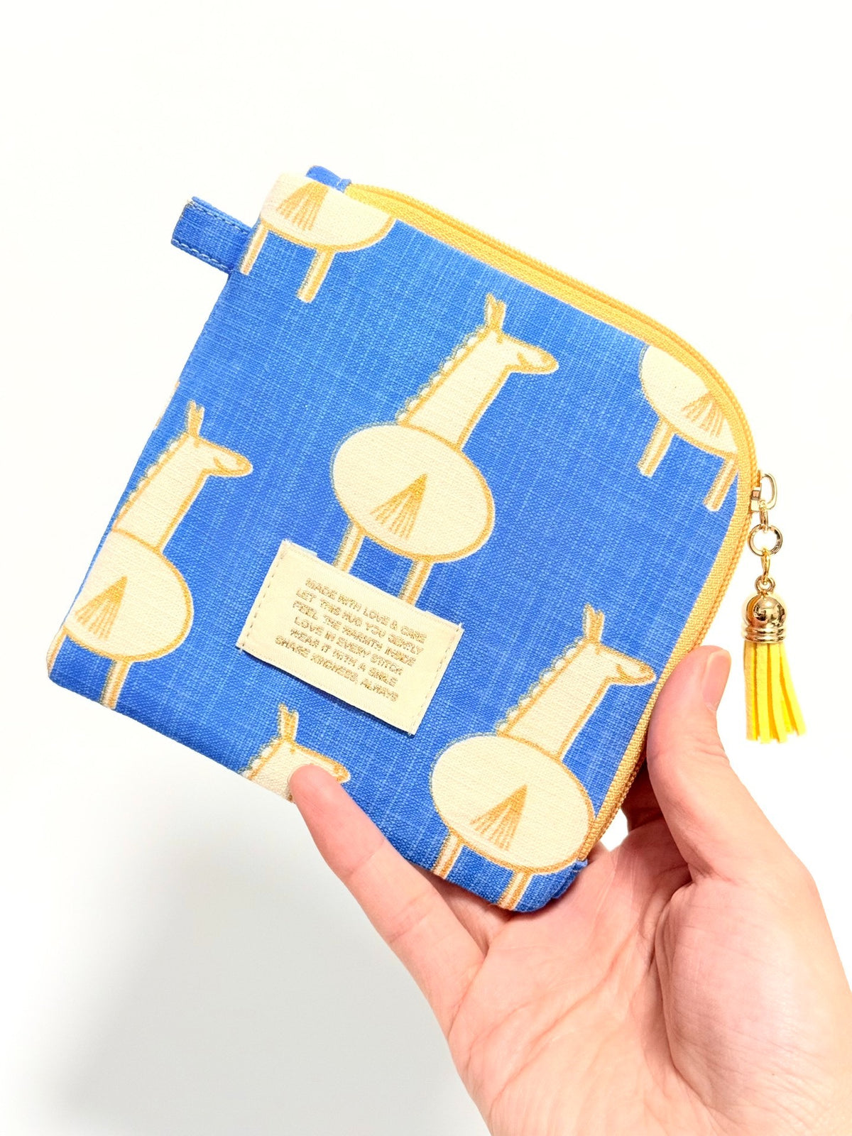 Llama Print Cotton Pouch with Card Slot