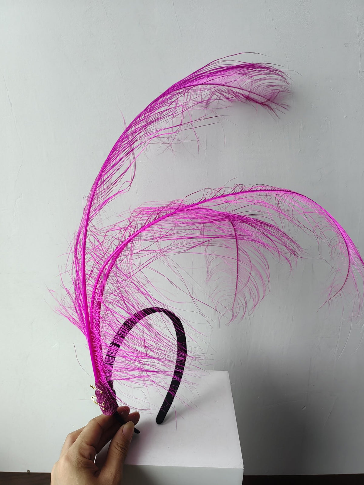 Magenta Feather Hair Headpiece