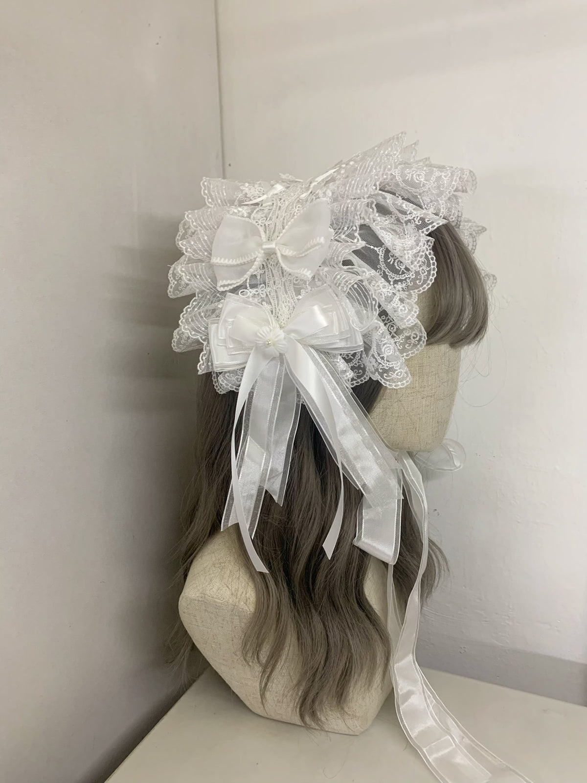 Gothic Lolita Lace Headband Black White