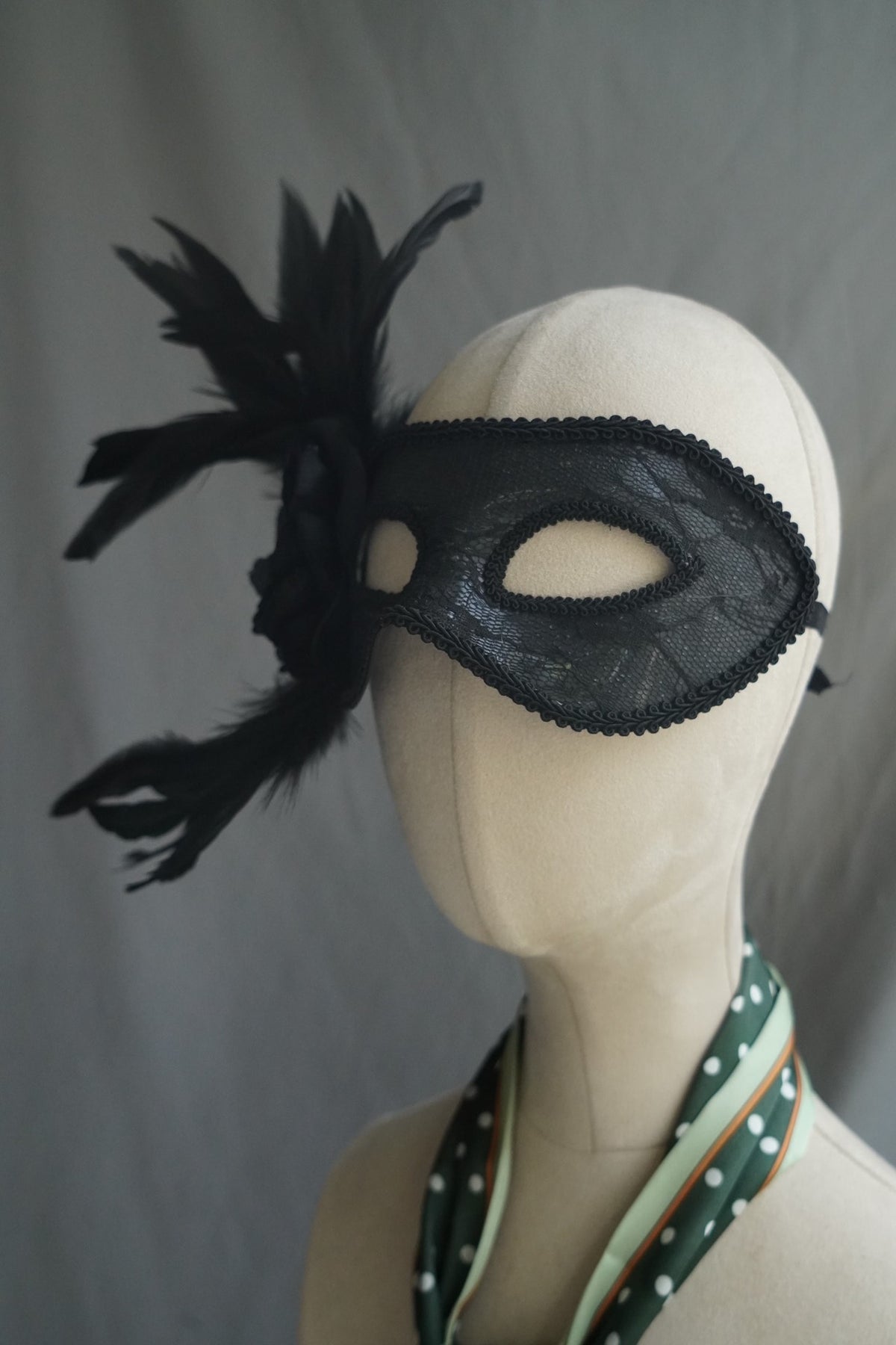 Black Feather Masquerade Mask