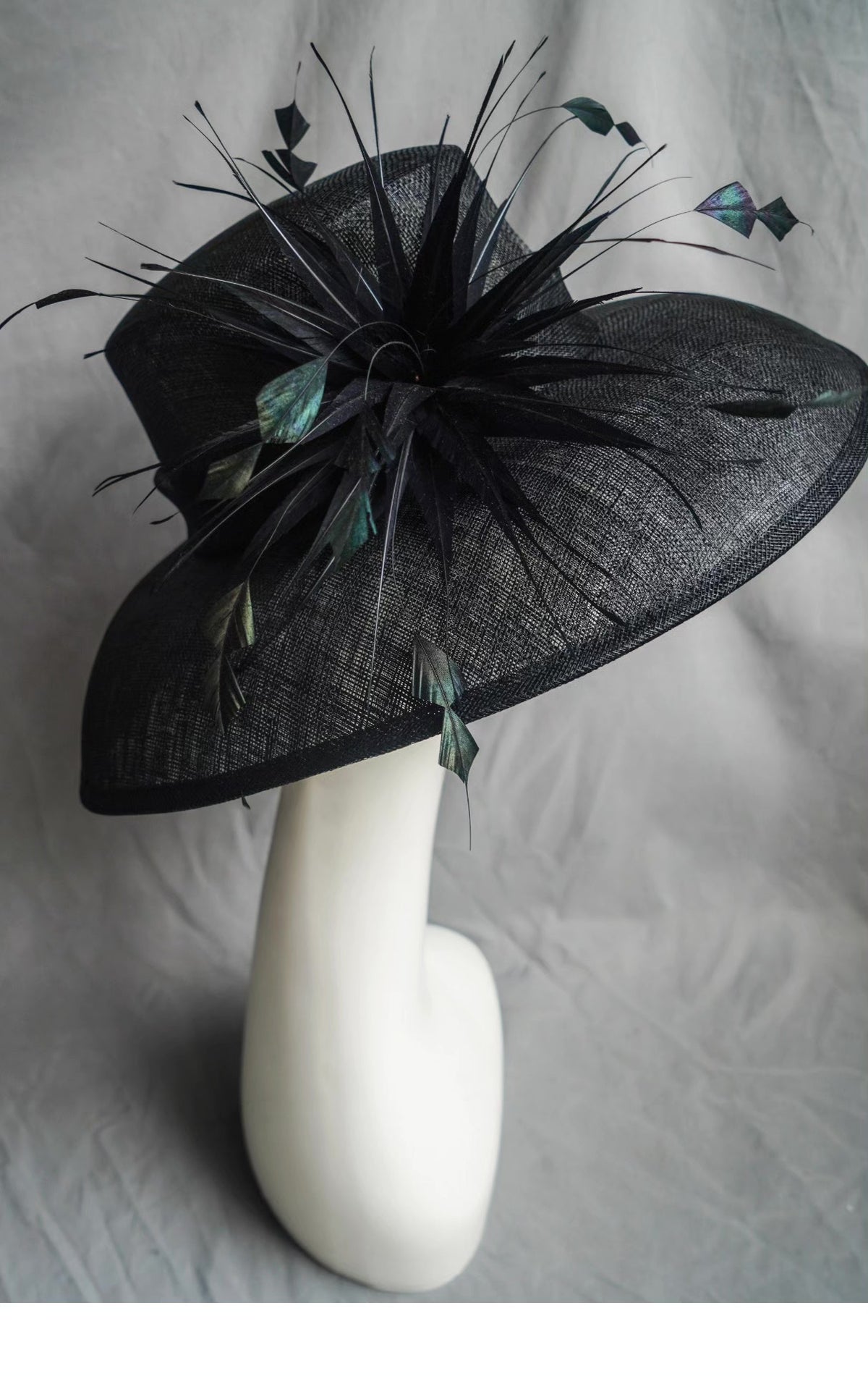 Black Linen Wide Brim Sun Hat