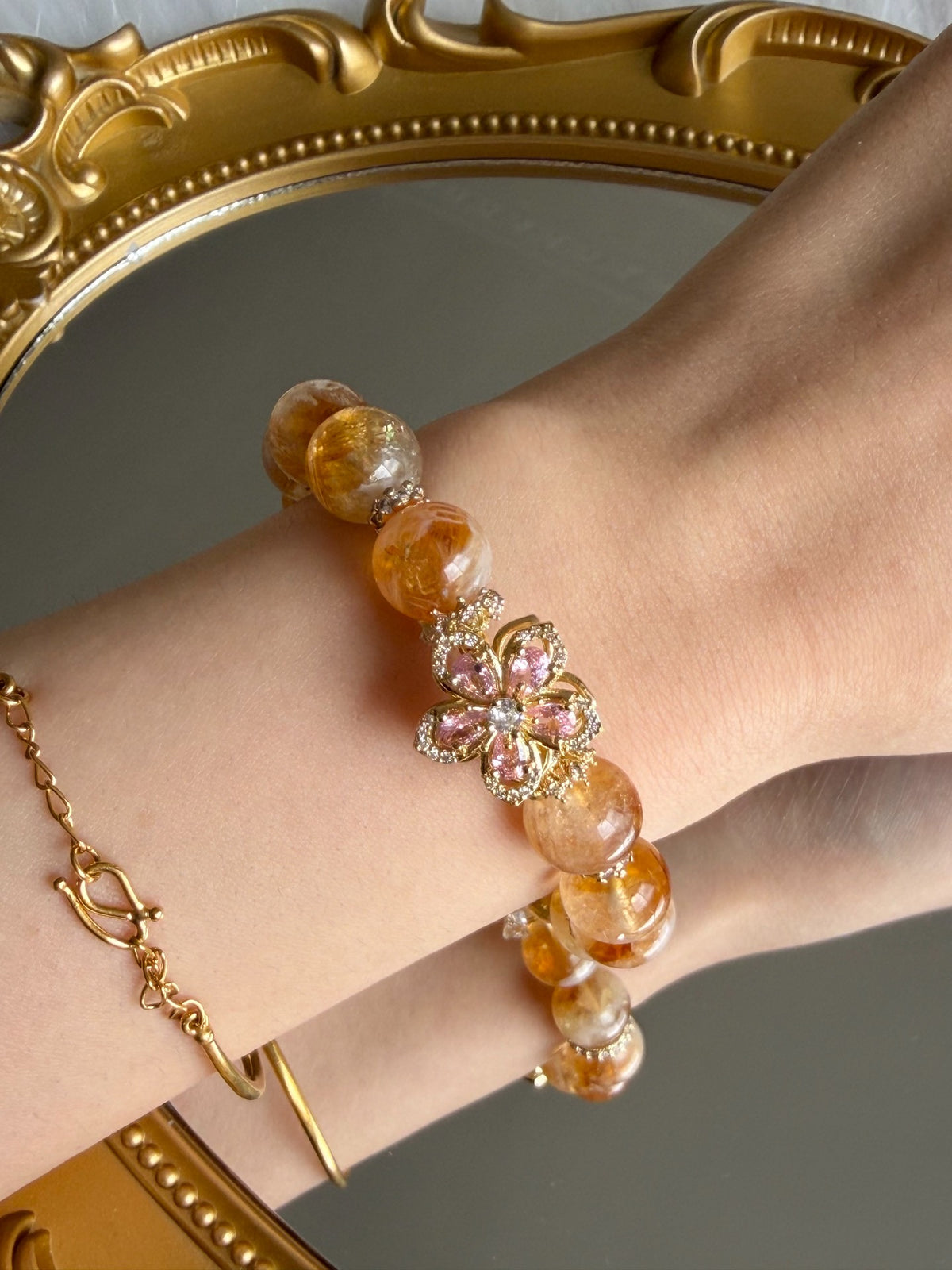 Bracciale in Cristallo Giallo Tower Naturale 11mm