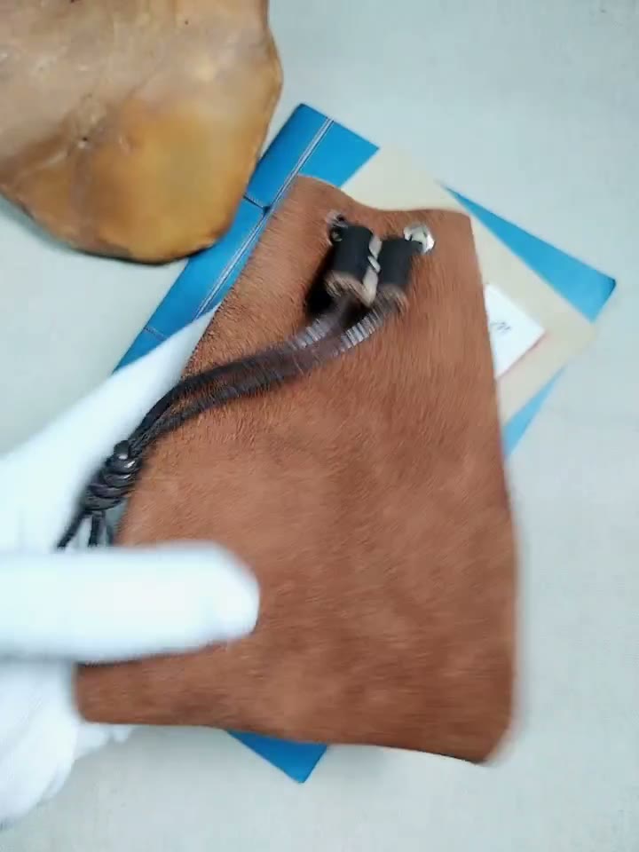 Suede Leather Drawstring Storage Pouch