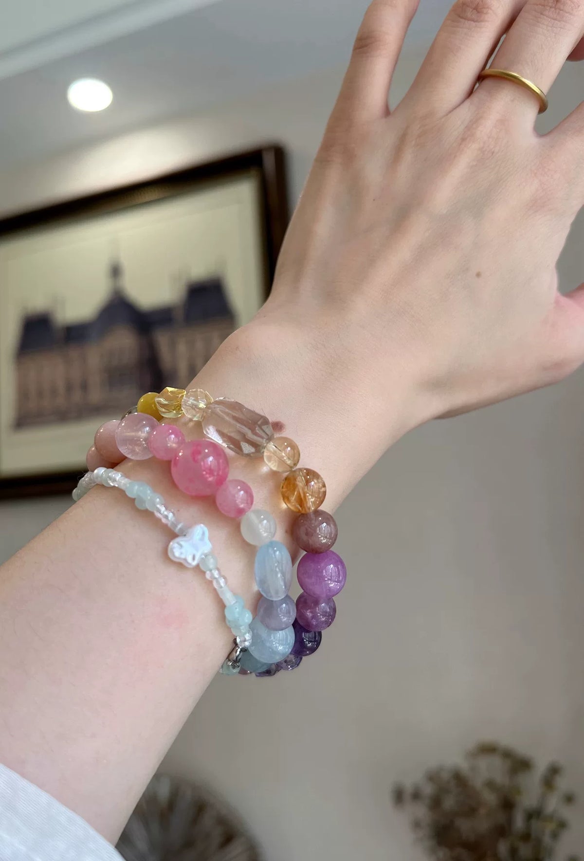 Natural Multi Gemstone Bead Bracelet