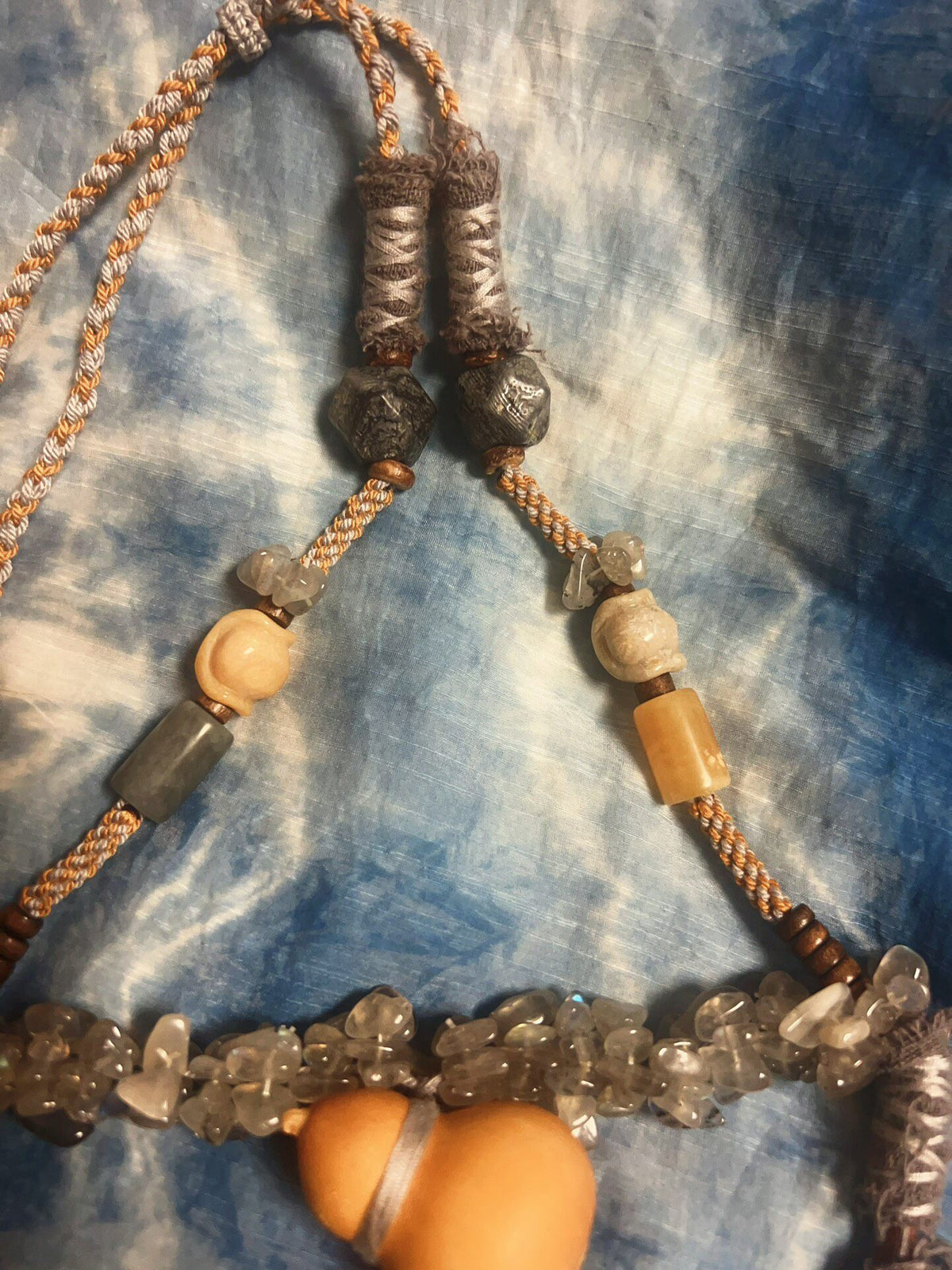Handcrafted Antler Segment Necklace with Braided Cord