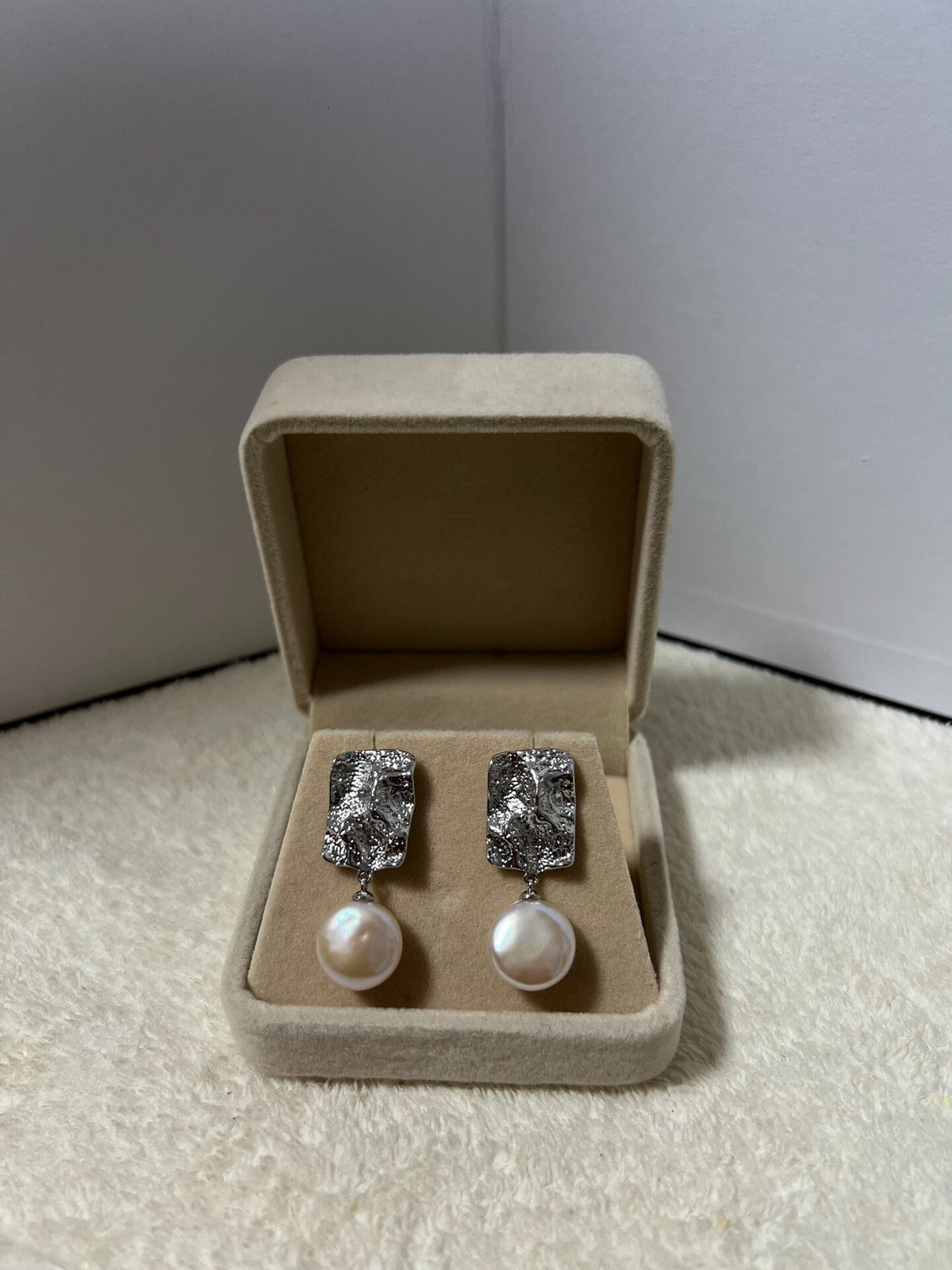 Vintage Baroque Pearl Earrings 925 Silver