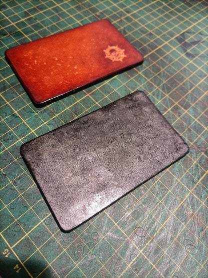 Leather Desk Pad with Embossed Pig and Gear Emblems