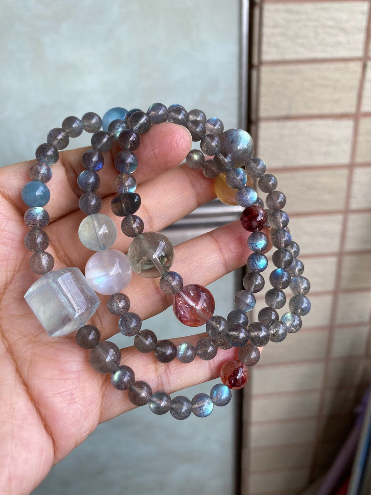 Labradorite Crystal Multi-Strand Wrap Bracelet