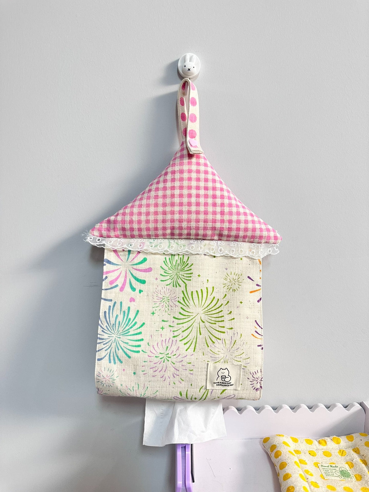 Handmade Firework House Tissue Bag