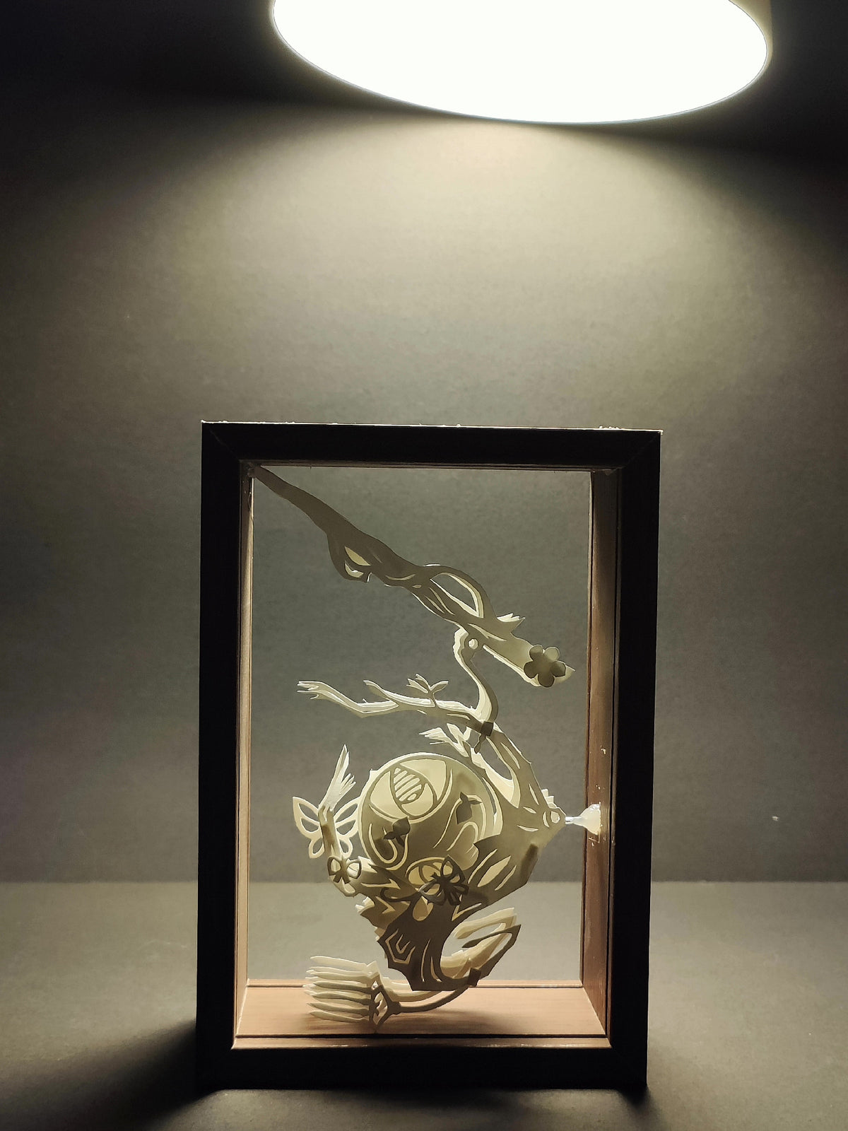 Paper Carving Display Qingchi Mengyao Shadow Box
