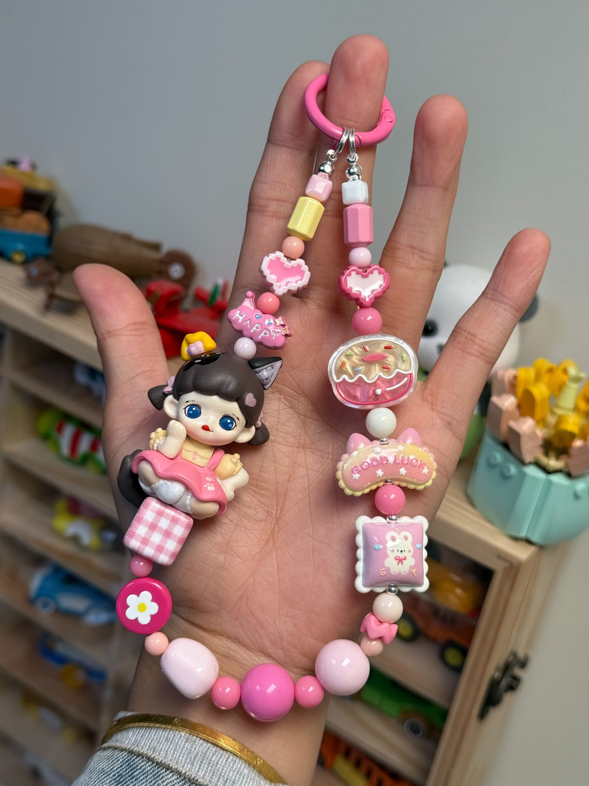 Handmade Beaded Doll Phone Strap Charm