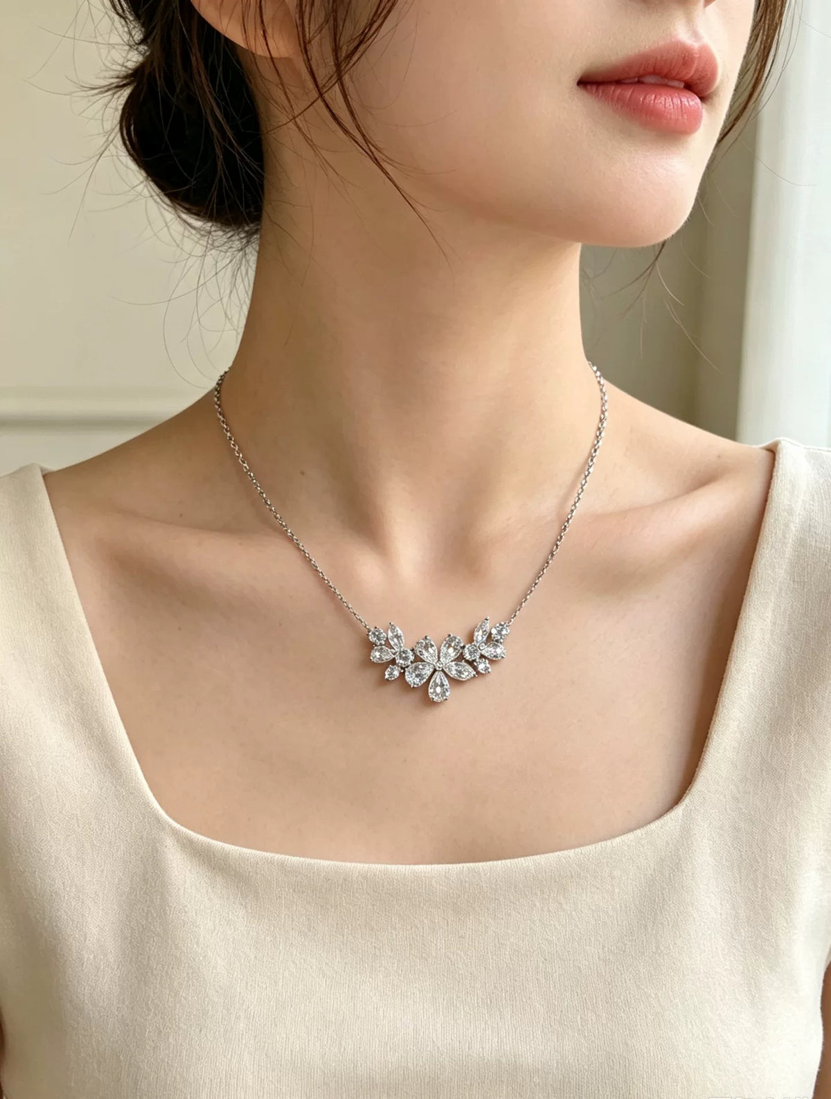 Collana Girocollo Floreale 45cm