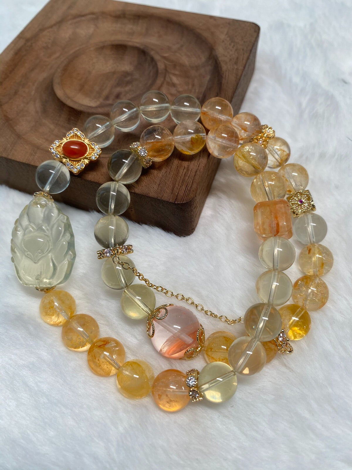Natural Quartz Crystal Multi-Strand Bracelet Set