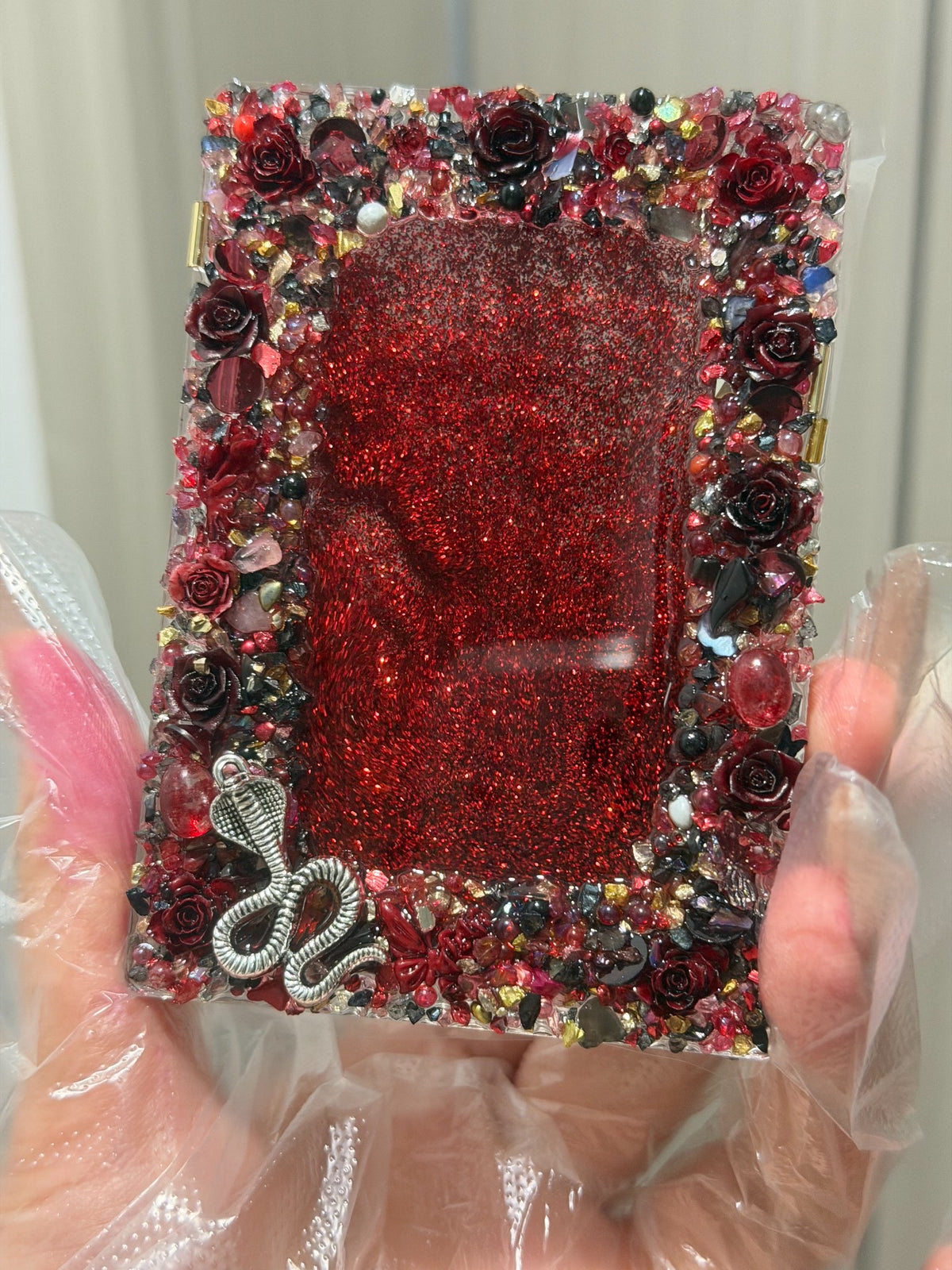 Brick con sabbia mobile Dark Angel con glitter rosso