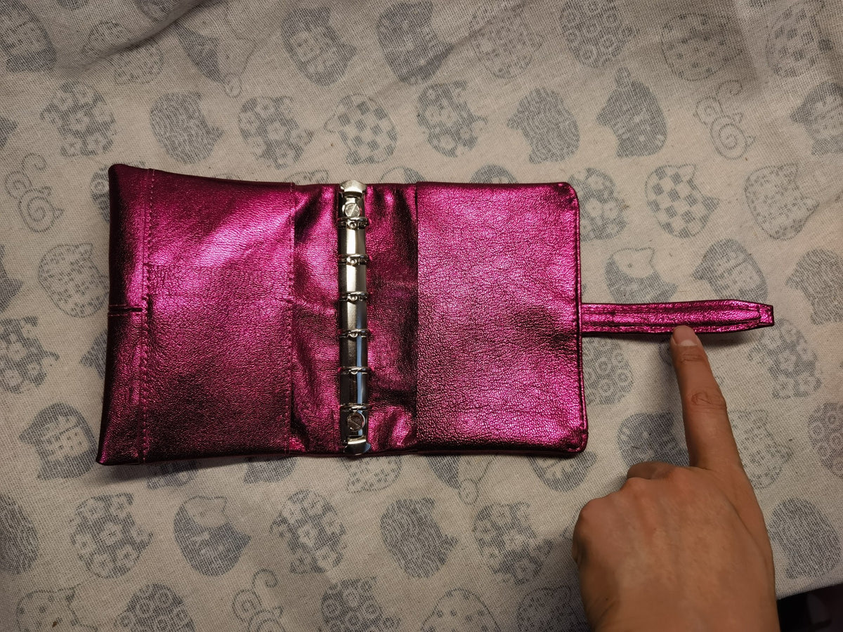 Metallic Rose Sheepskin A7 Ring Binder