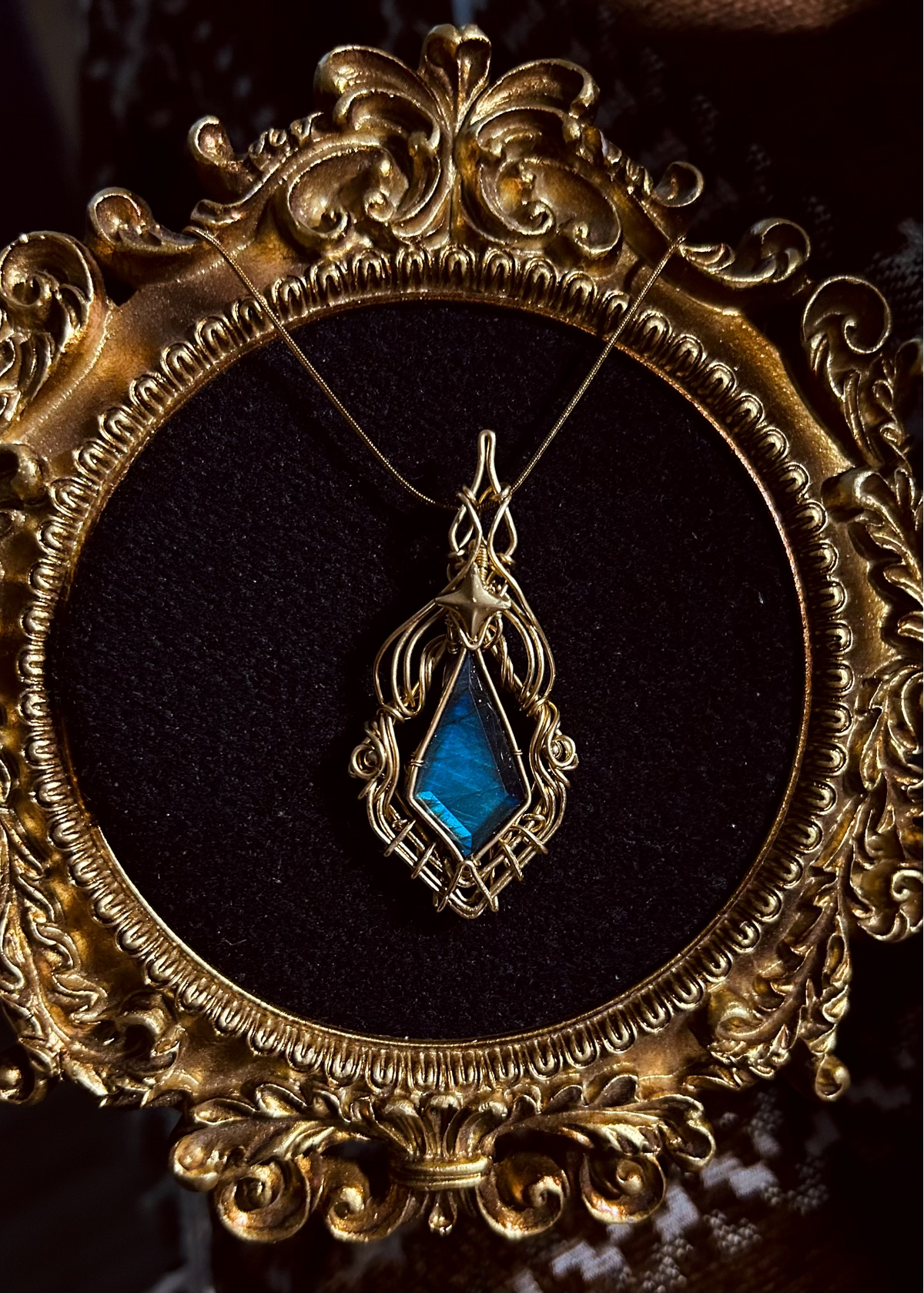Wire Wrapped Labradorite Pendant Necklace