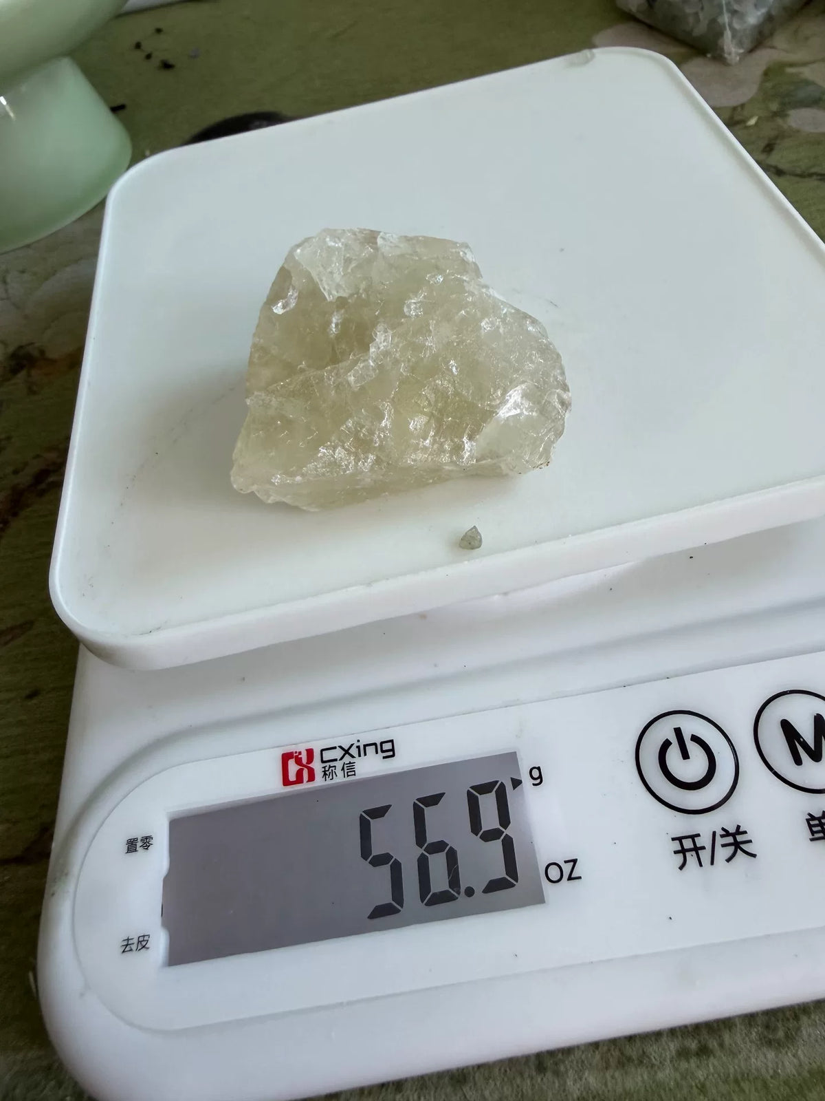 Crystal Bonsai Mineral Arrangement in Celadon Bowl