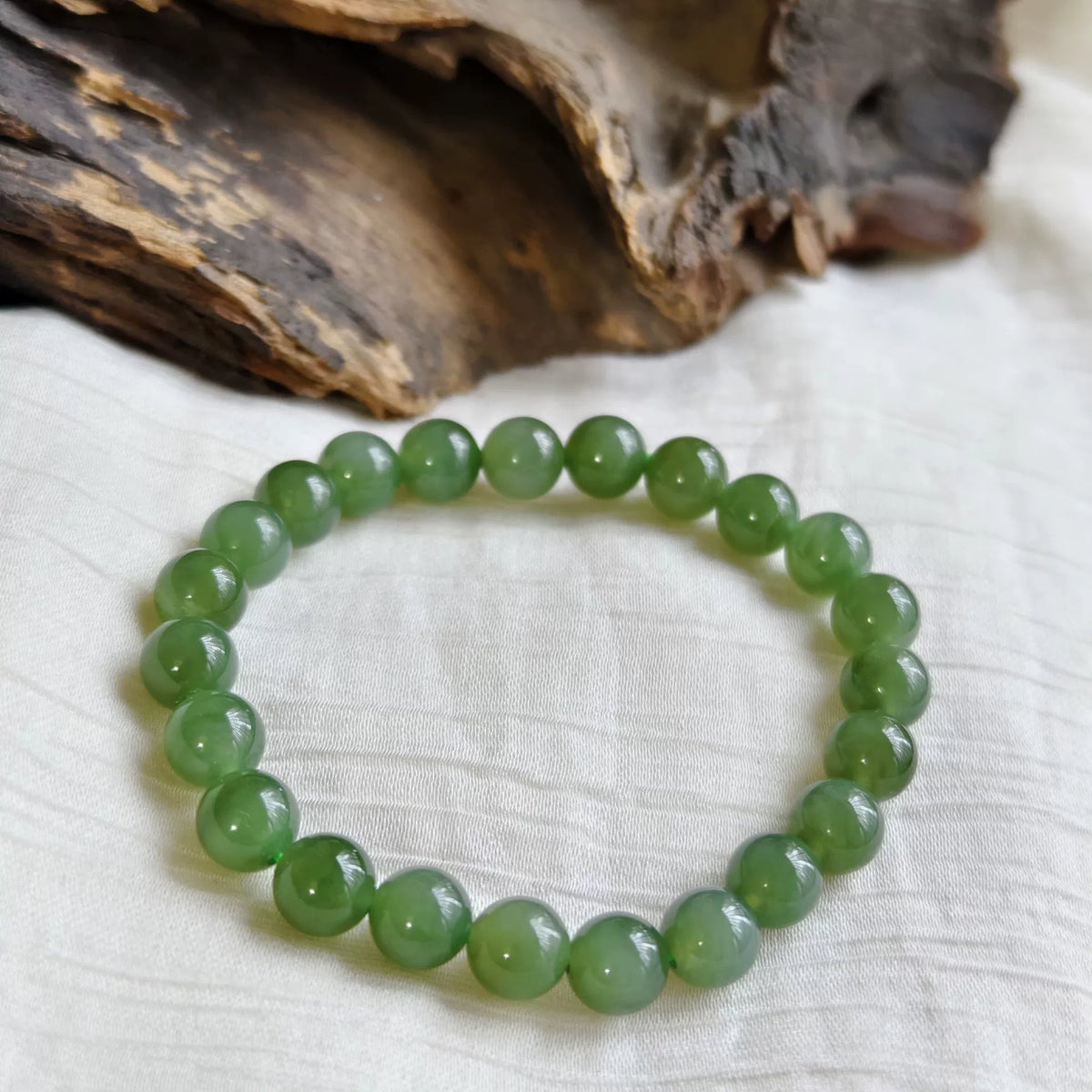 Braccialiale in perle di Giada Nefrite Naturale Rosa e Verde 8mm