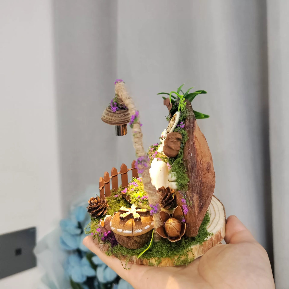 ハンドメイド 種子ジオラマハウス 13cm