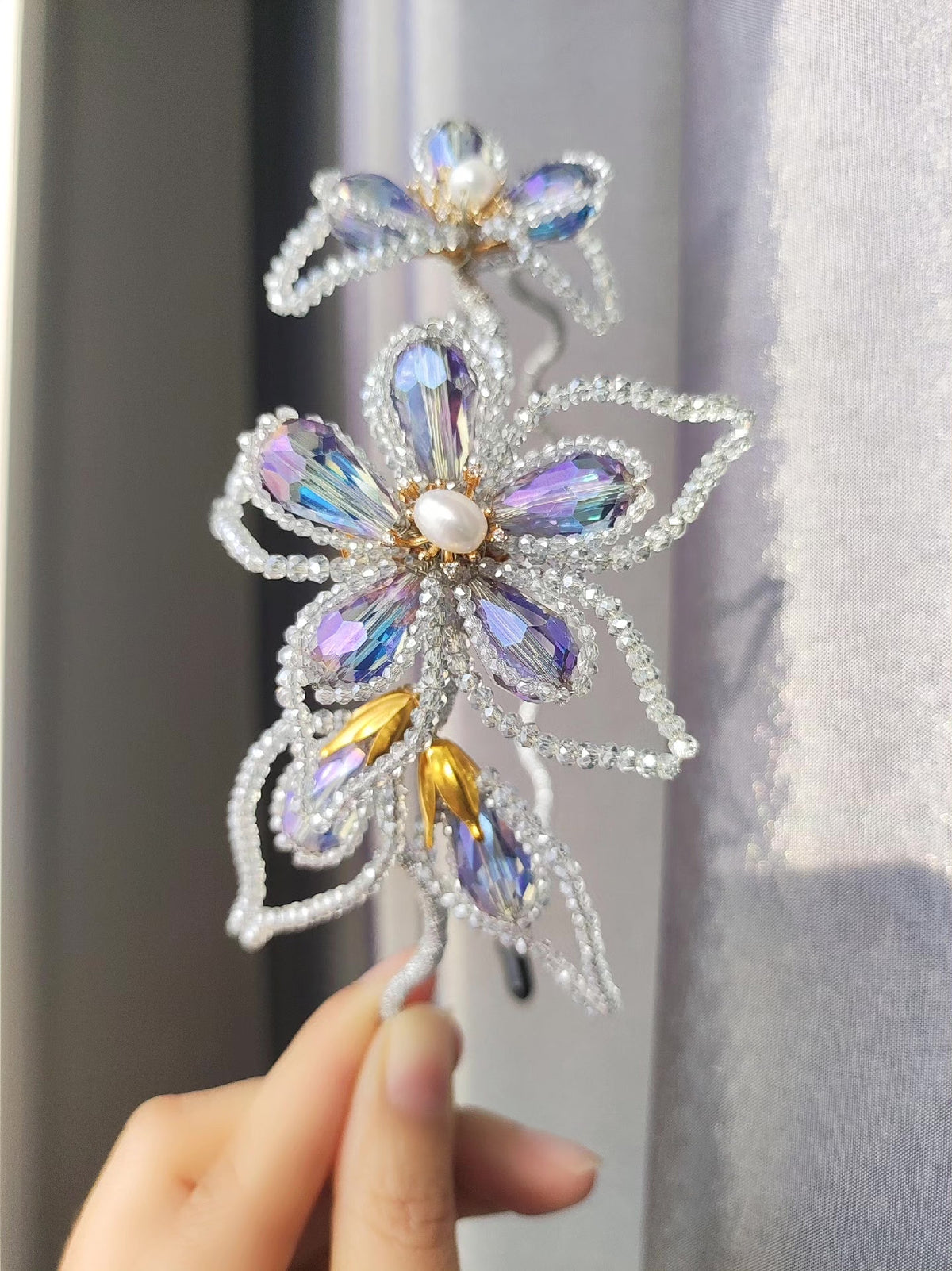 Crystal Flower Headband Hair Accessory